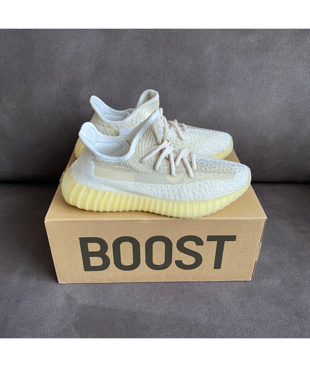 ADIDAS YEEZY Бежевые текстильные кроссовки, фото 4