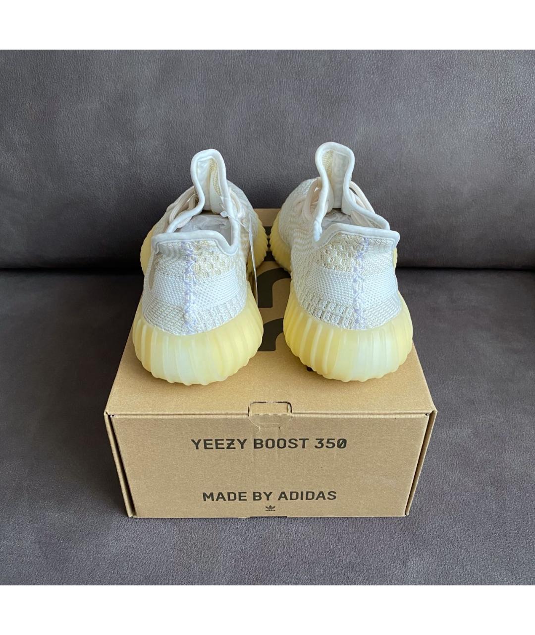 ADIDAS YEEZY Бежевые текстильные кроссовки, фото 3