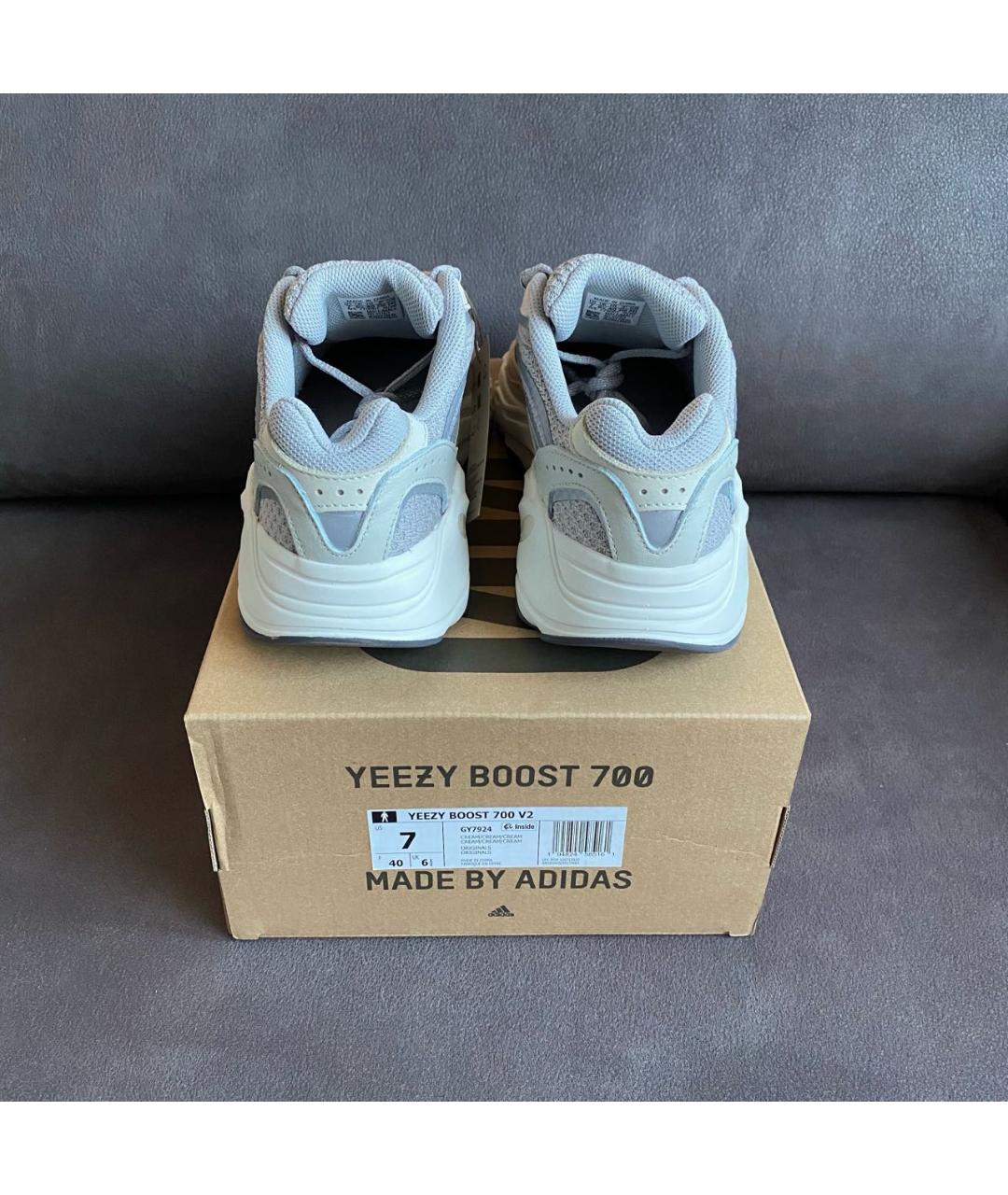 ADIDAS YEEZY Серые текстильные кроссовки, фото 3