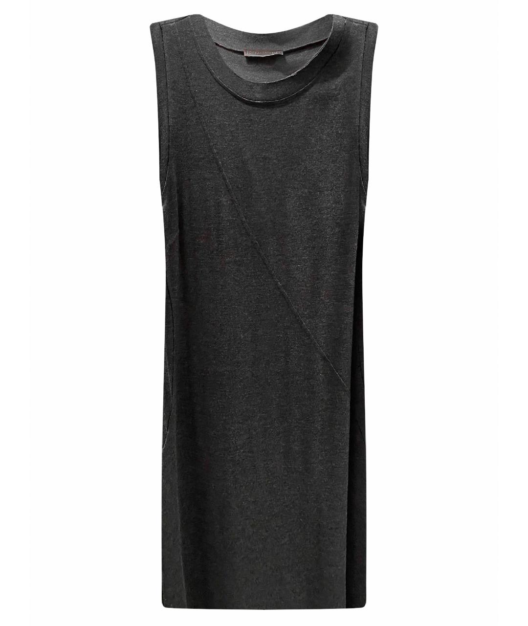 TRUSSARDI Антрацитовое вискозное повседневное платье, фото 1