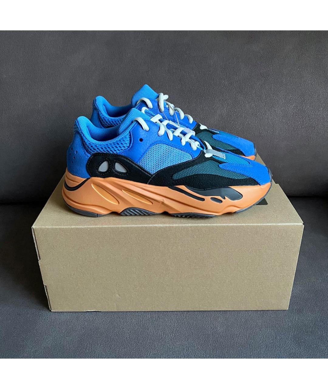 ADIDAS YEEZY Синие текстильные кроссовки, фото 4