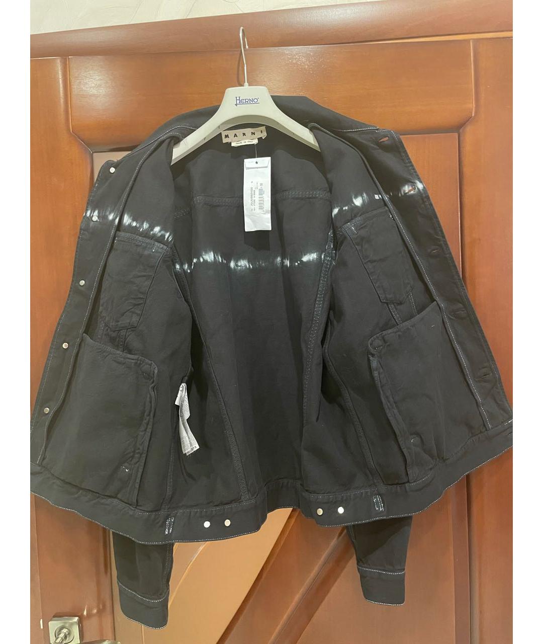 MARNI Черная хлопковая куртка, фото 3