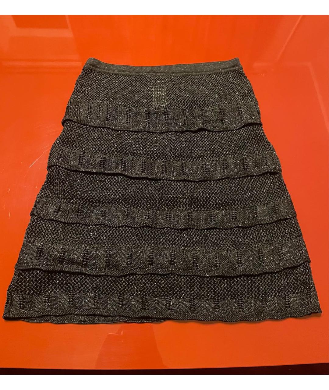 CHRISTIAN LACROIX Черная вискозная юбка миди, фото 2