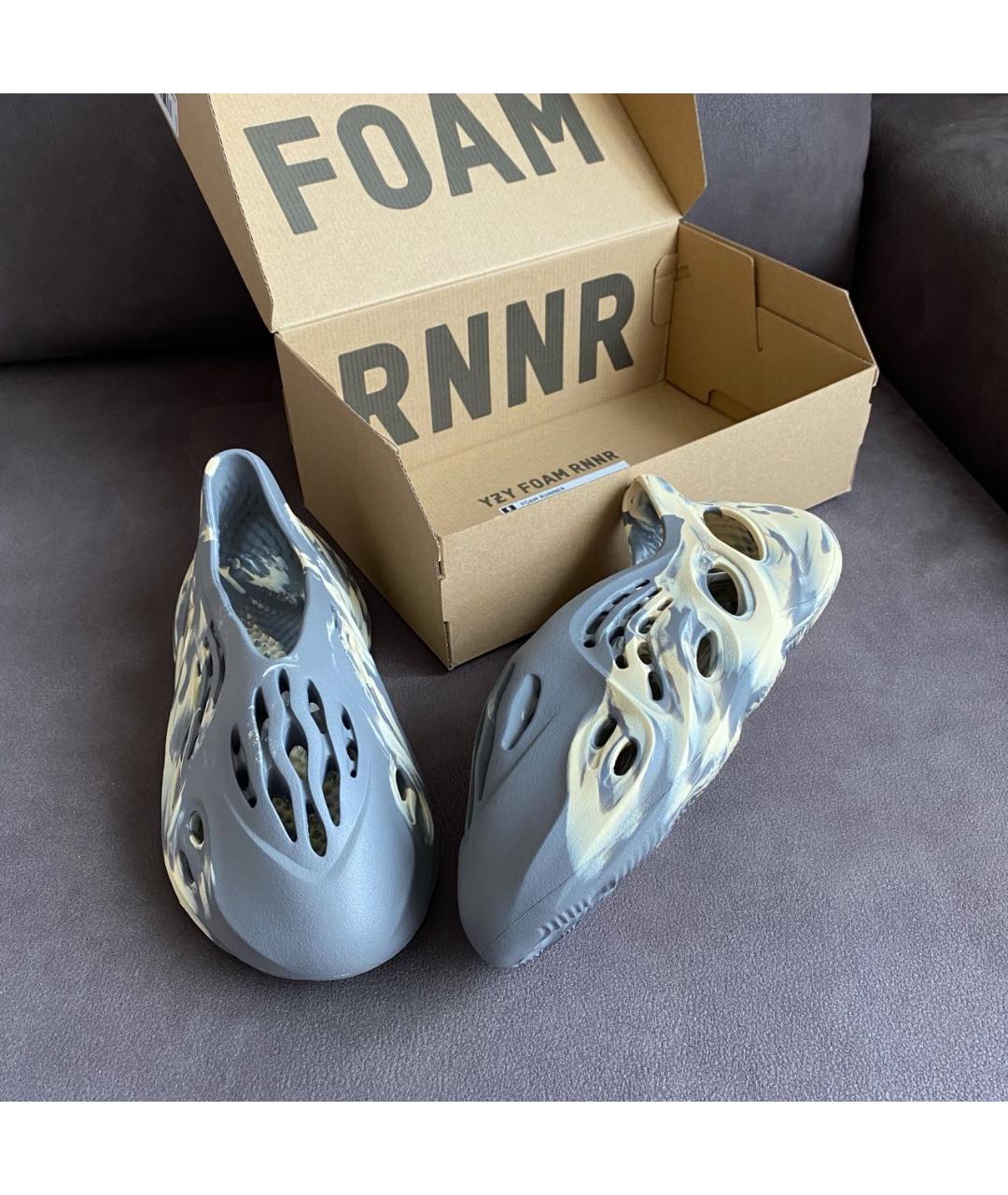 ADIDAS YEEZY Серые резиновые шлепанцы, фото 5
