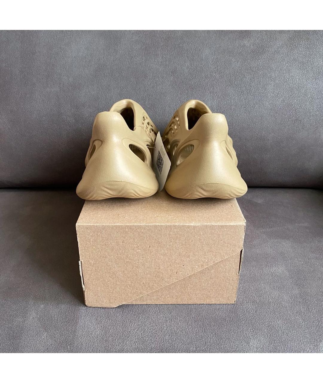 ADIDAS YEEZY Коричневые резиновые шлепанцы, фото 3
