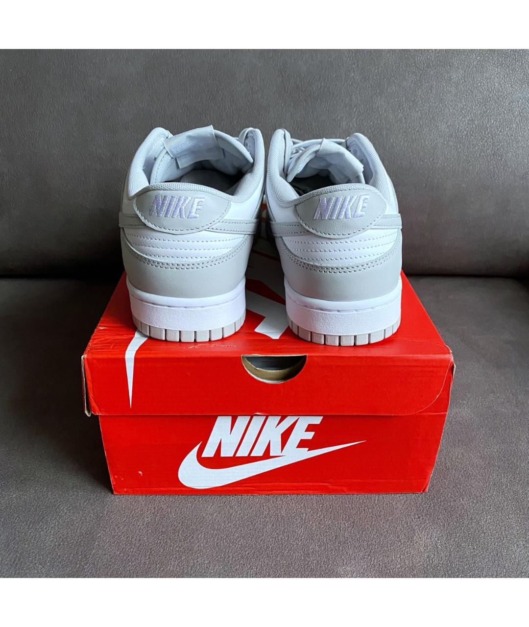 NIKE Серые кожаные низкие кроссовки / кеды, фото 3