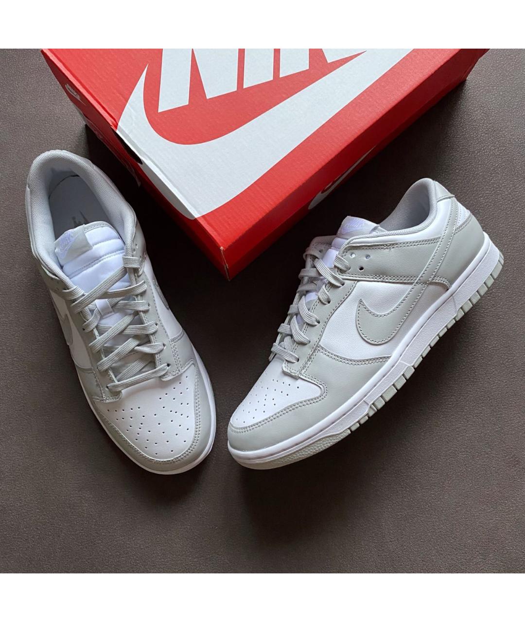 NIKE Серые кожаные низкие кроссовки / кеды, фото 5