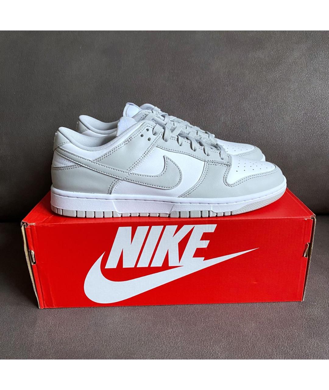 NIKE Серые кожаные низкие кроссовки / кеды, фото 4