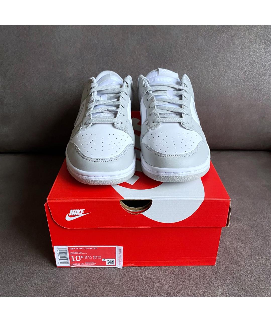 NIKE Серые кожаные низкие кроссовки / кеды, фото 2