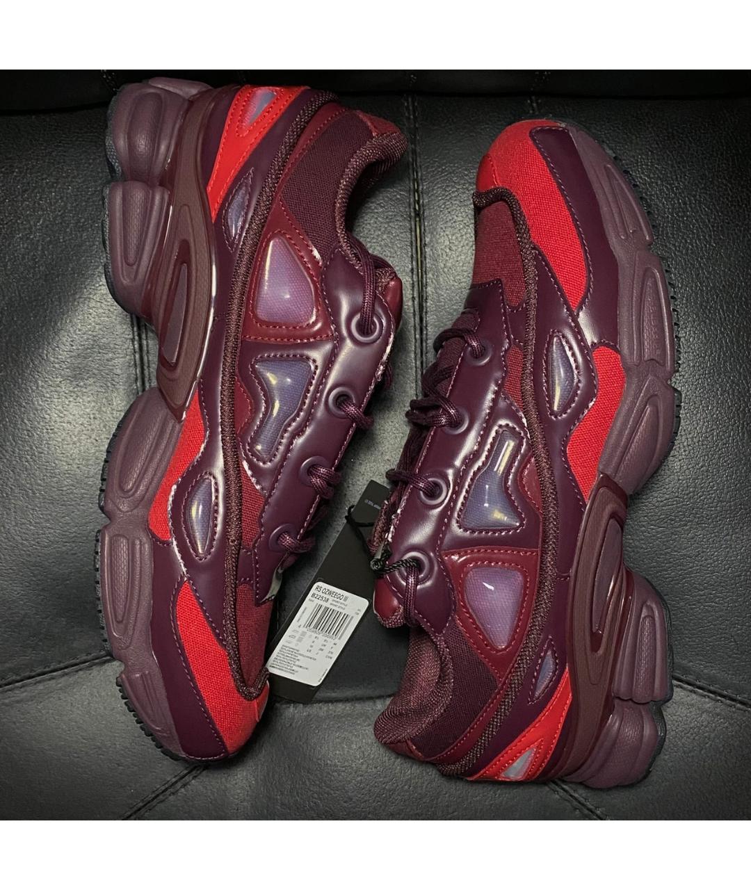ADIDAS X RAF SIMONS Бордовые текстильные низкие кроссовки / кеды, фото 5