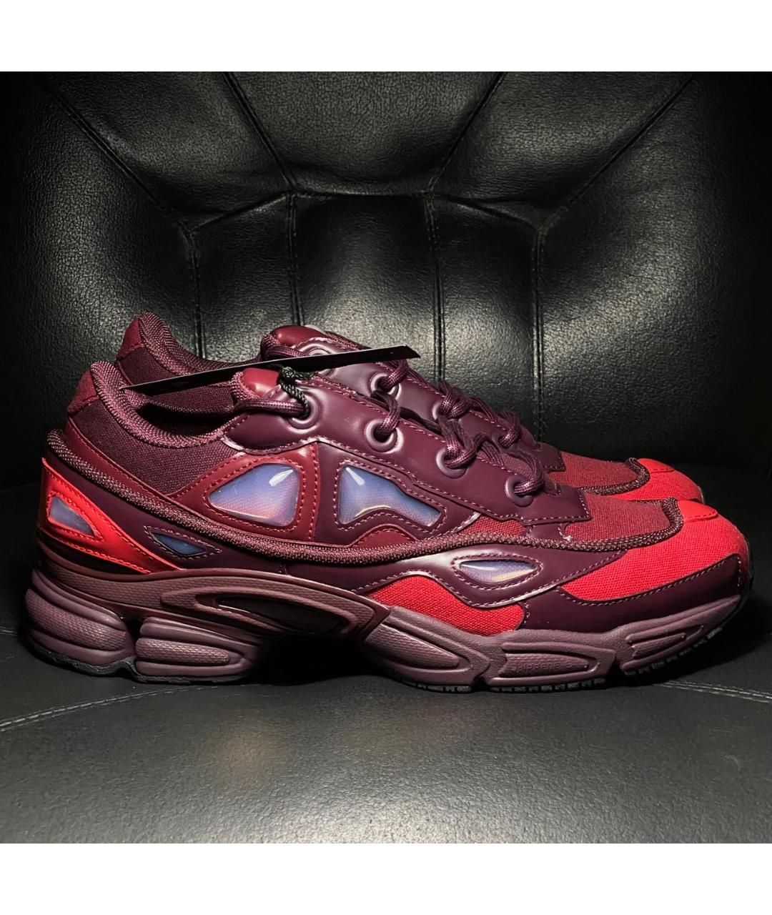 ADIDAS X RAF SIMONS Бордовые текстильные низкие кроссовки / кеды, фото 7