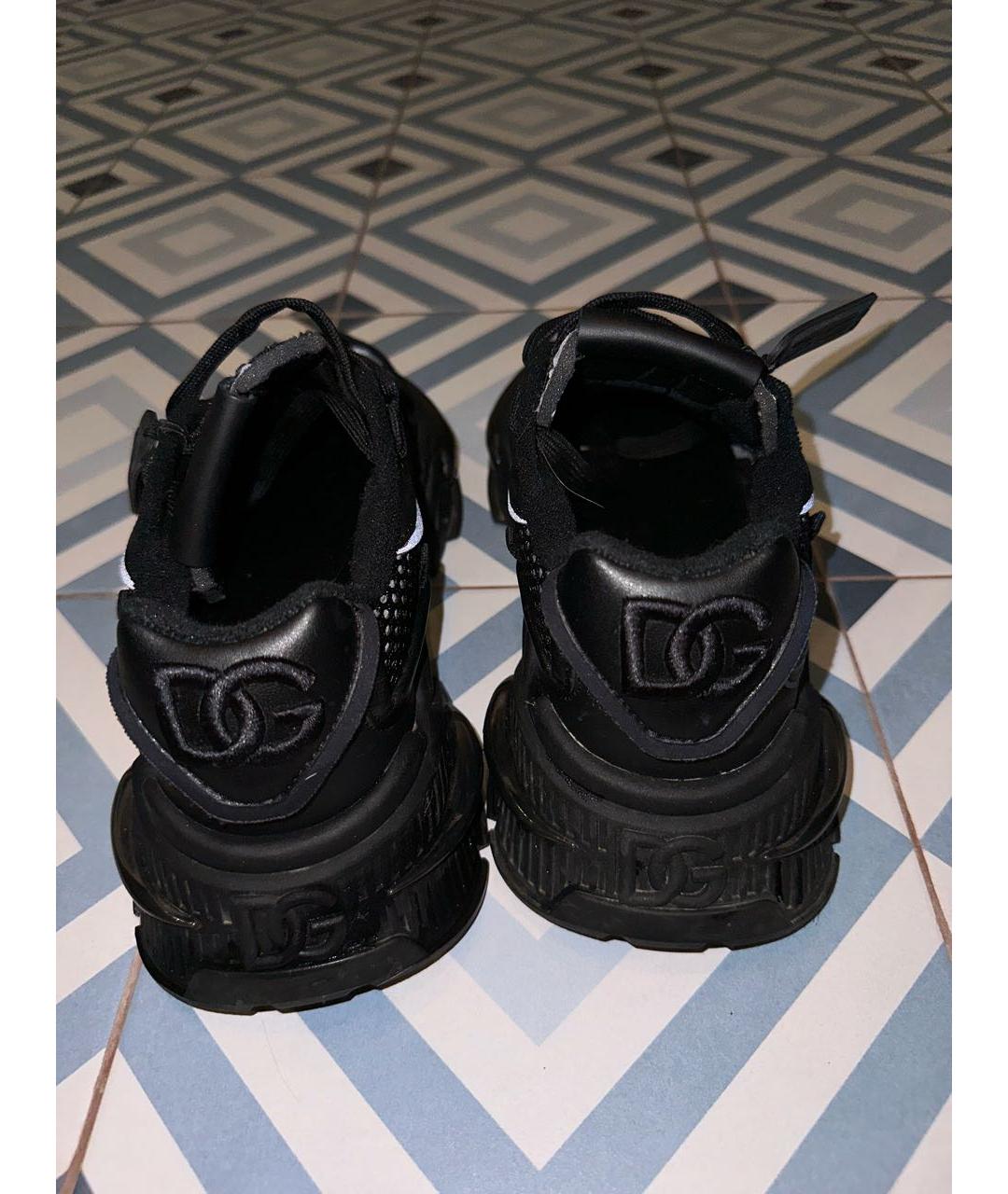DOLCE&GABBANA Черные замшевые низкие кроссовки / кеды, фото 4