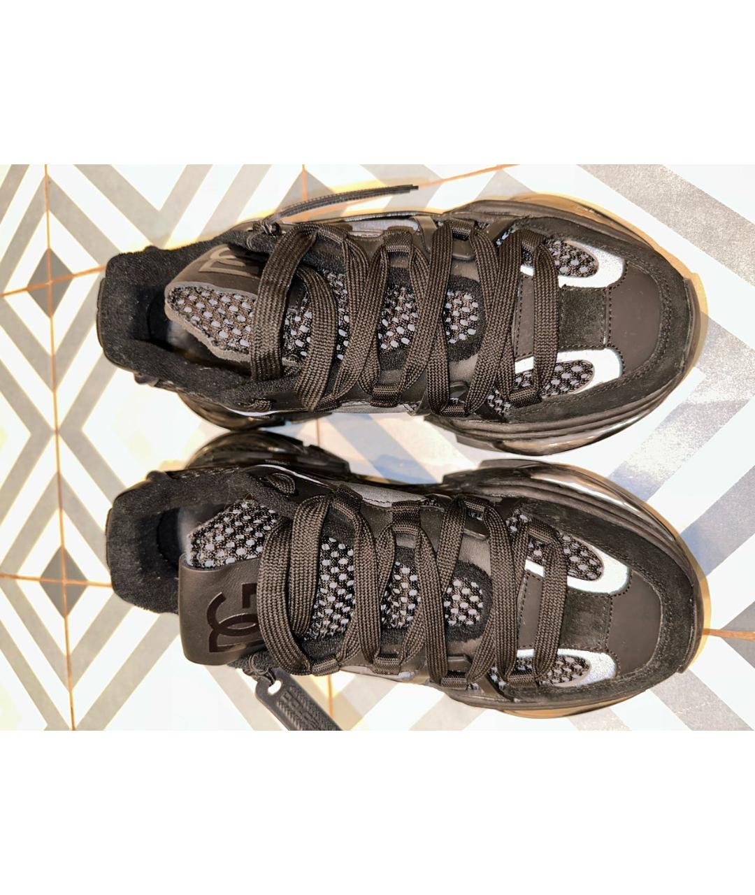 DOLCE&GABBANA Черные замшевые низкие кроссовки / кеды, фото 2