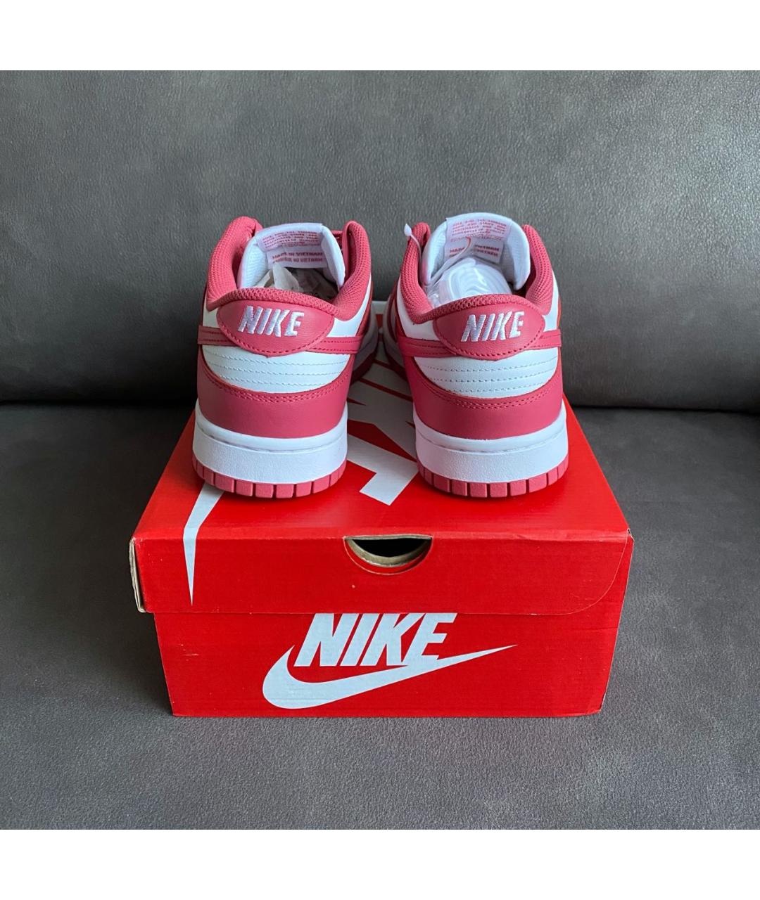 NIKE Коралловые кожаные низкие кроссовки / кеды, фото 3