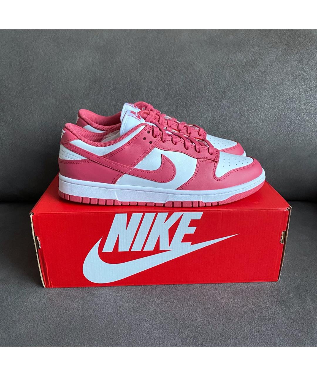 NIKE Коралловые кожаные низкие кроссовки / кеды, фото 4