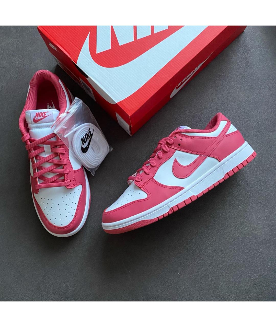 NIKE Коралловые кожаные низкие кроссовки / кеды, фото 5