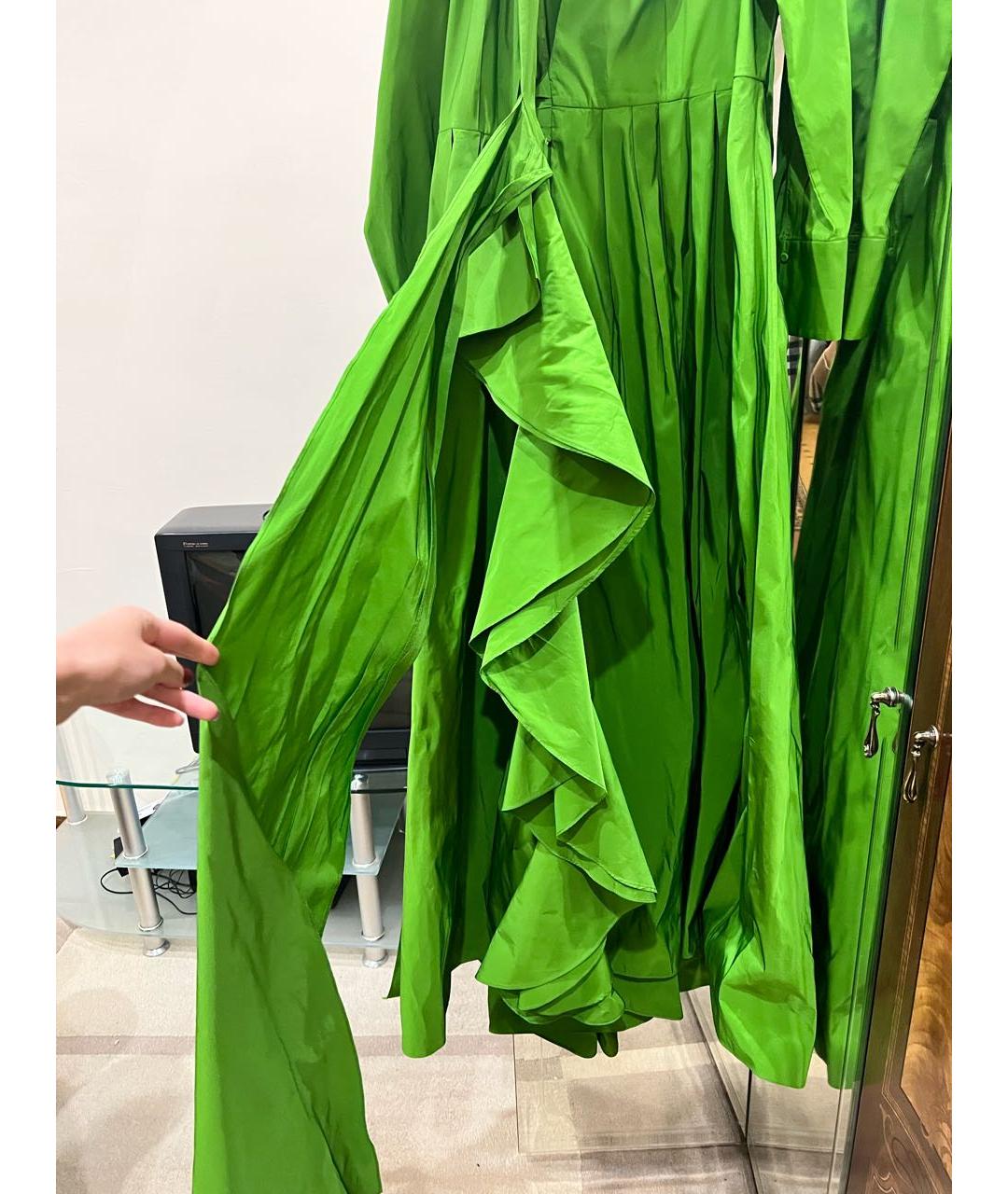 CAROLINA HERRERA Зеленые полиэстеровое вечернее платье, фото 4