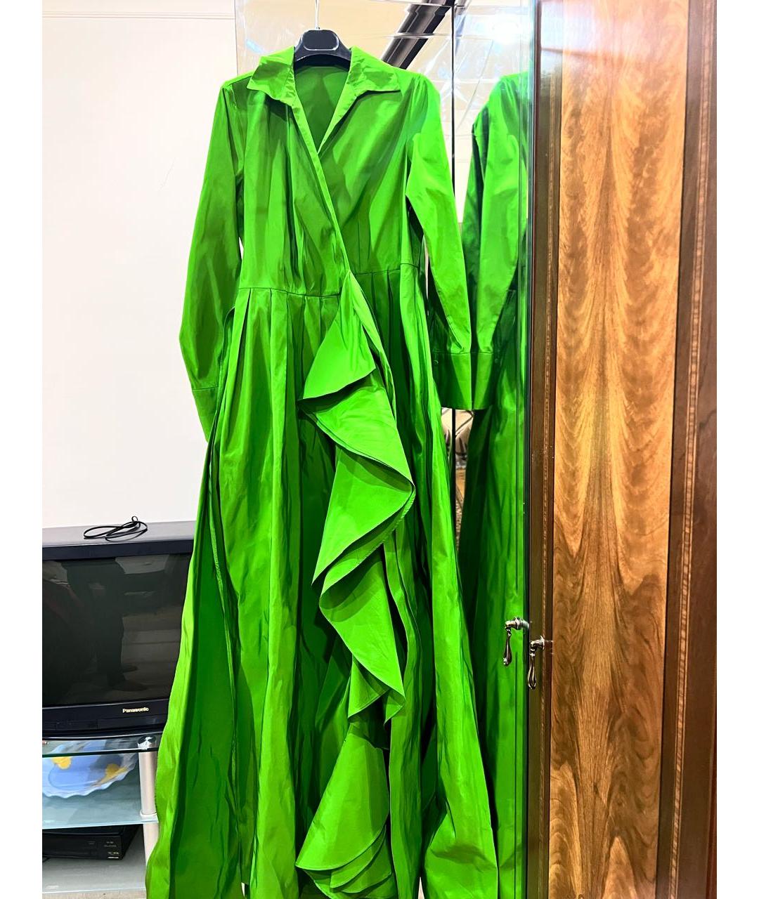 CAROLINA HERRERA Зеленые полиэстеровое вечернее платье, фото 9