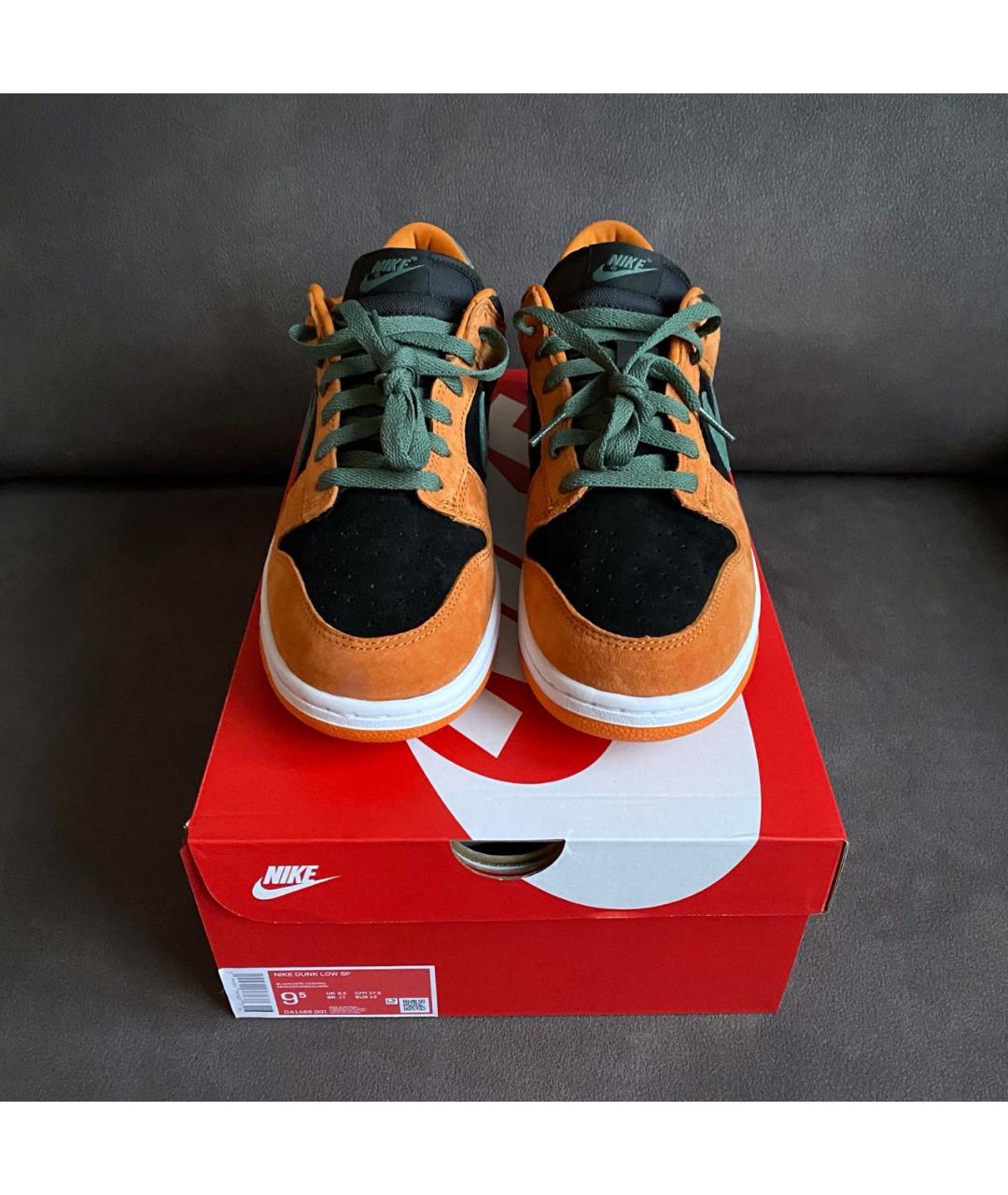 NIKE Оранжевое замшевые низкие кроссовки / кеды, фото 2