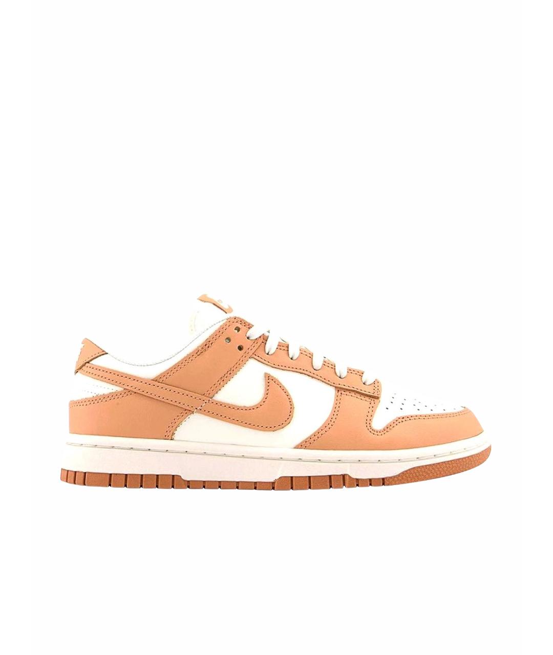 NIKE Бежевые кожаные низкие кроссовки / кеды, фото 7