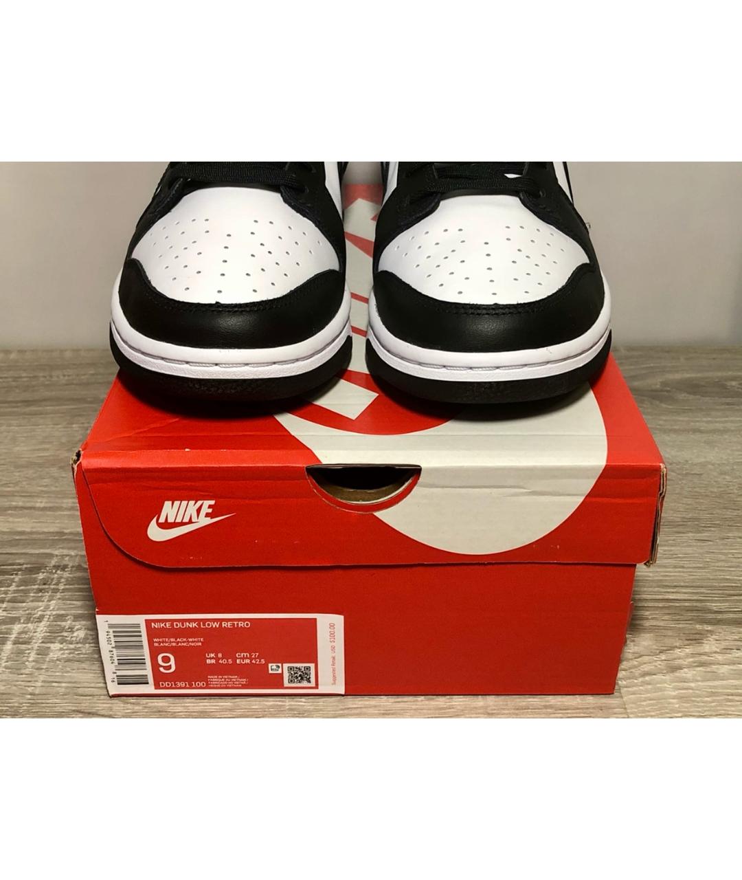 NIKE Черные кожаные низкие кроссовки / кеды, фото 6