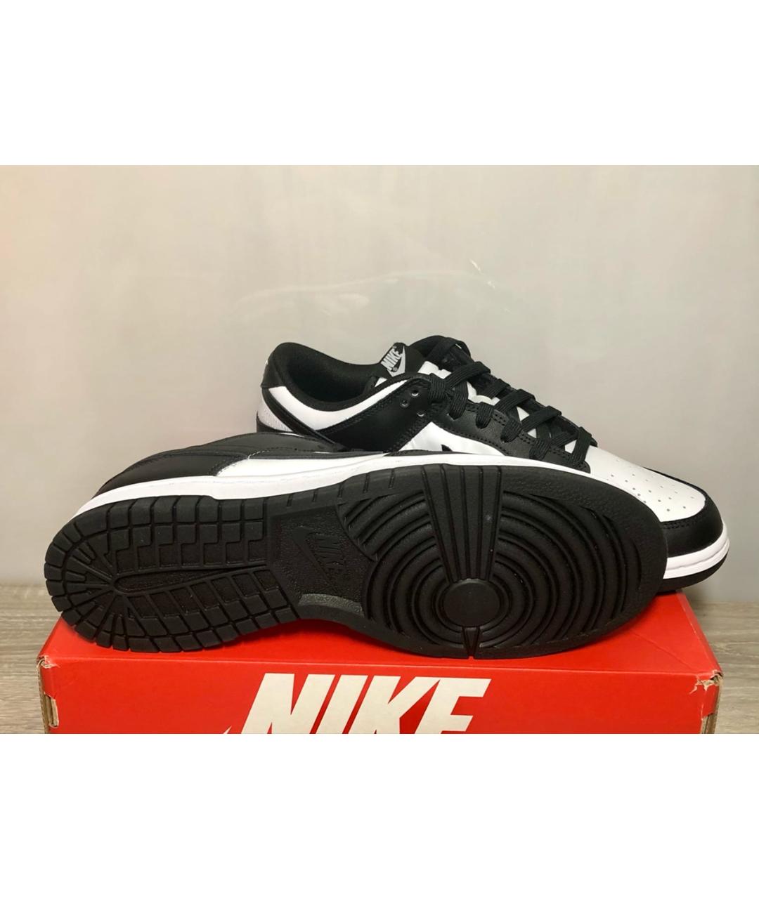 NIKE Черные кожаные низкие кроссовки / кеды, фото 5