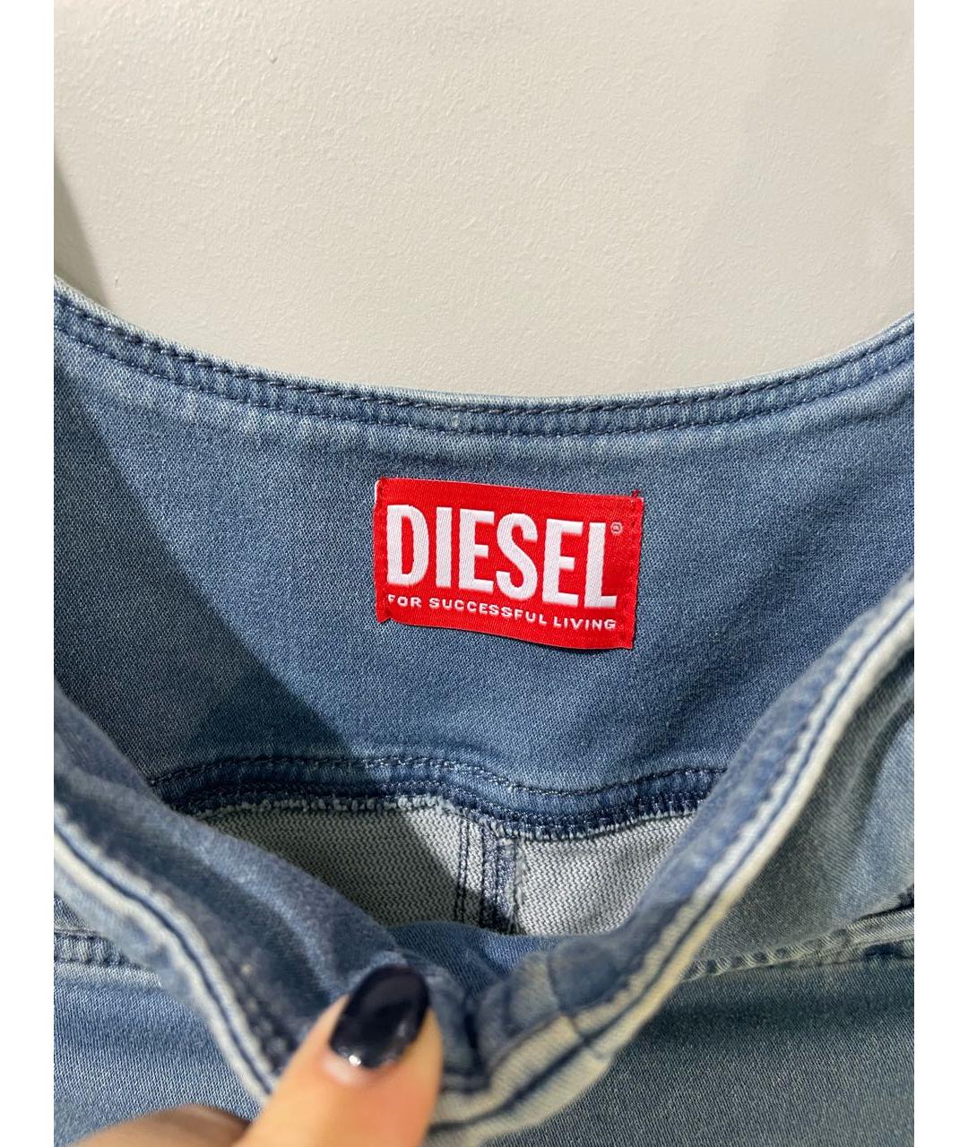 DIESEL Голубое хлопко-эластановое боди, фото 2
