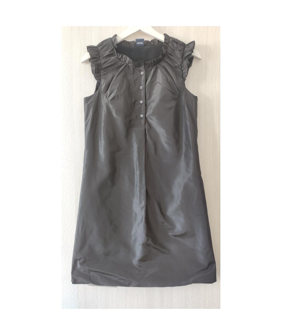 ASPESI Черное шелковое платье, фото 9