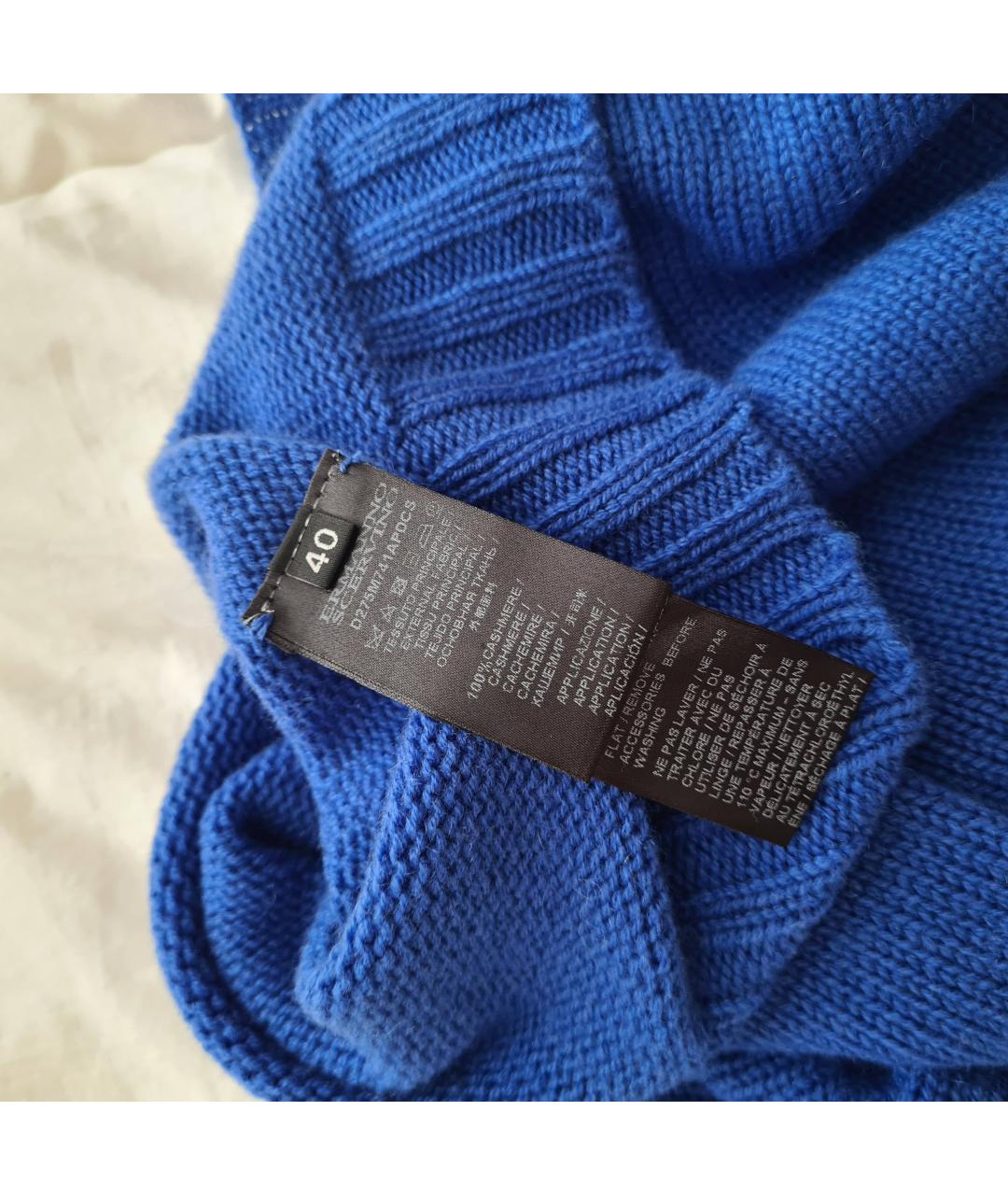 ERMANNO SCERVINO Синий кашемировый джемпер / свитер, фото 5