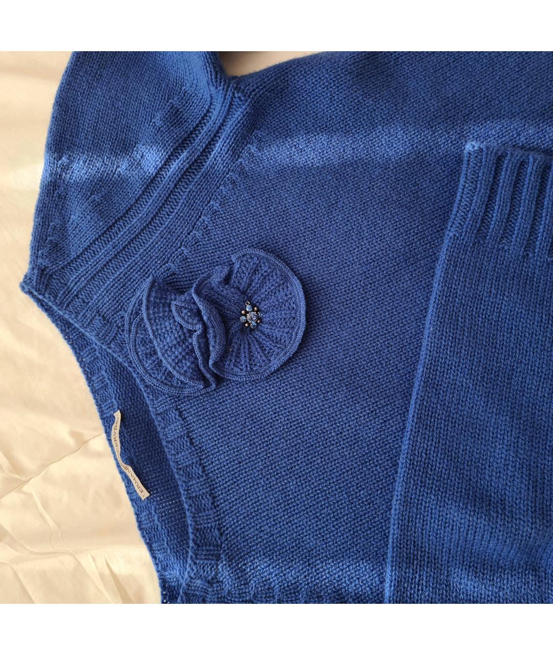 ERMANNO SCERVINO Синий кашемировый джемпер / свитер, фото 2