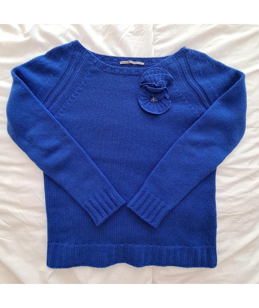 ERMANNO SCERVINO Синий кашемировый джемпер / свитер, фото 6