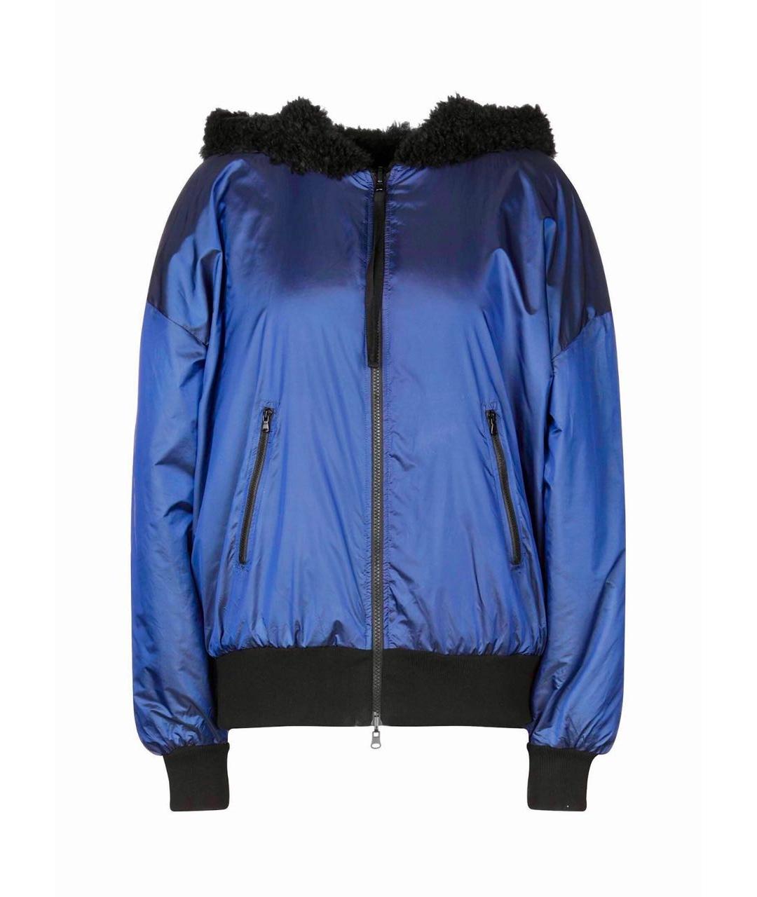 SPORTMAX Темно-синяя полиэстеровая куртка, фото 1