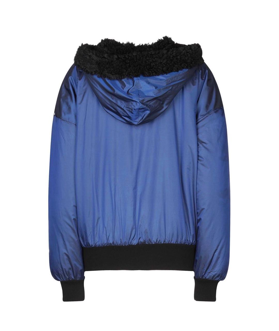 SPORTMAX Темно-синяя полиэстеровая куртка, фото 2