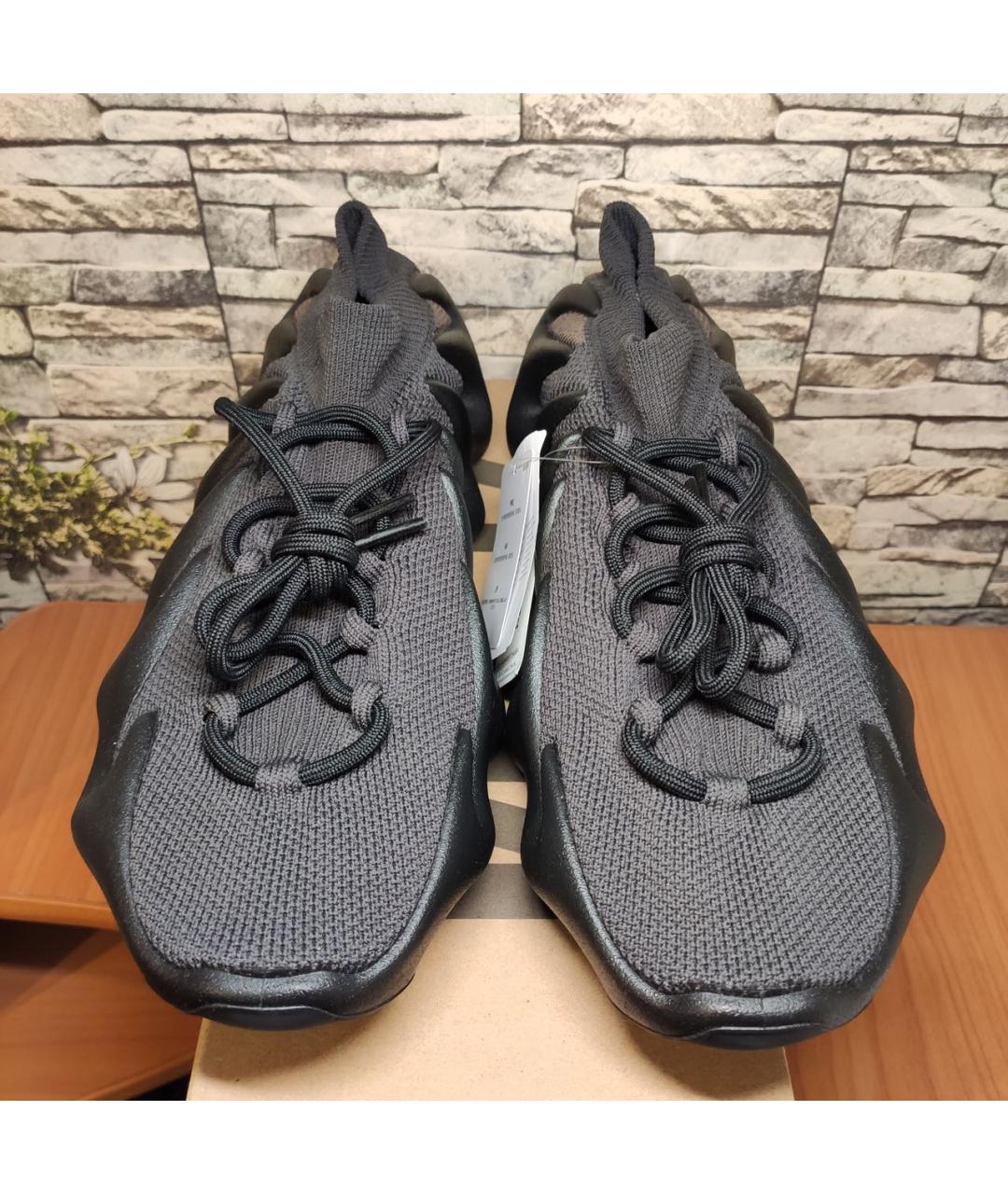 ADIDAS YEEZY Черные текстильные низкие кроссовки / кеды, фото 4