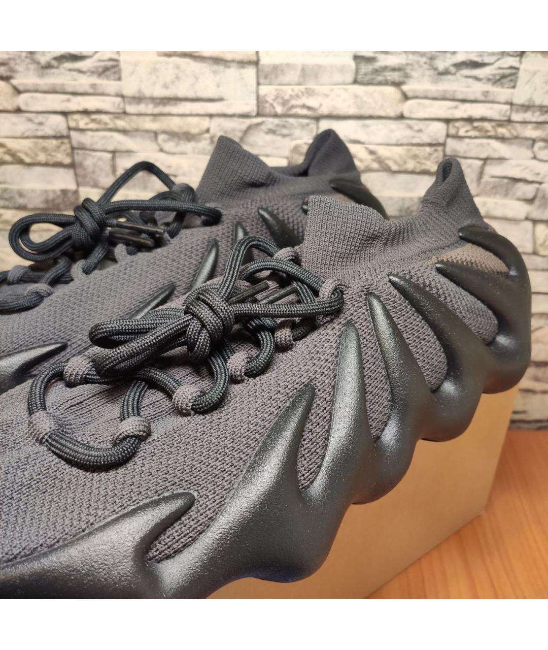 ADIDAS YEEZY Черные текстильные низкие кроссовки / кеды, фото 5