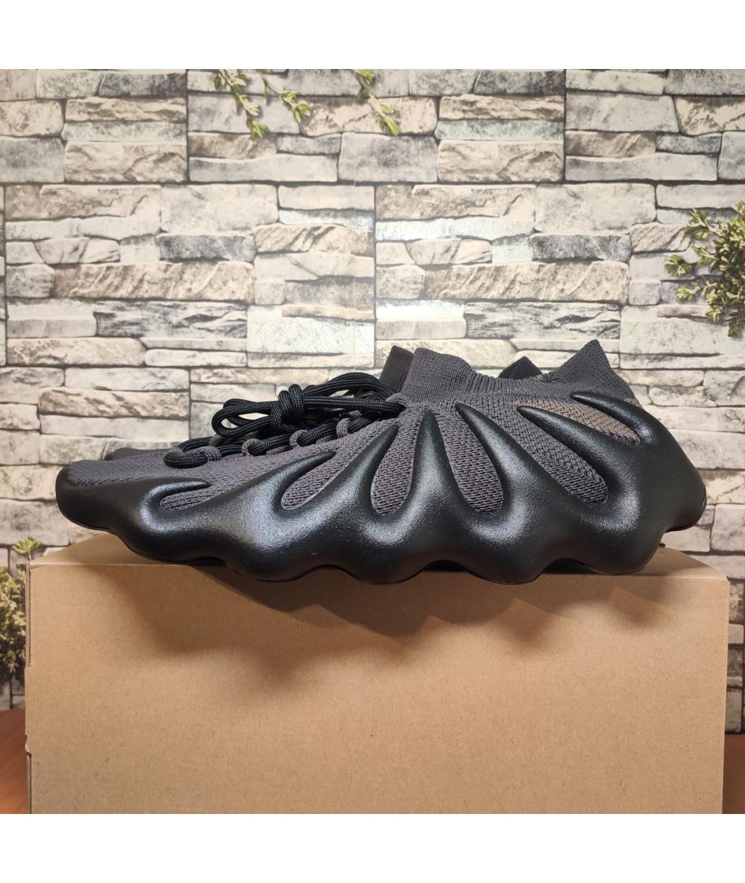 ADIDAS YEEZY Черные текстильные низкие кроссовки / кеды, фото 2