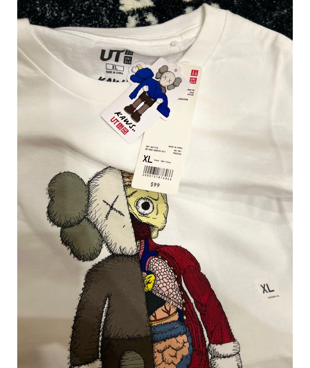 KAWS Белая хлопковая футболка, фото 4