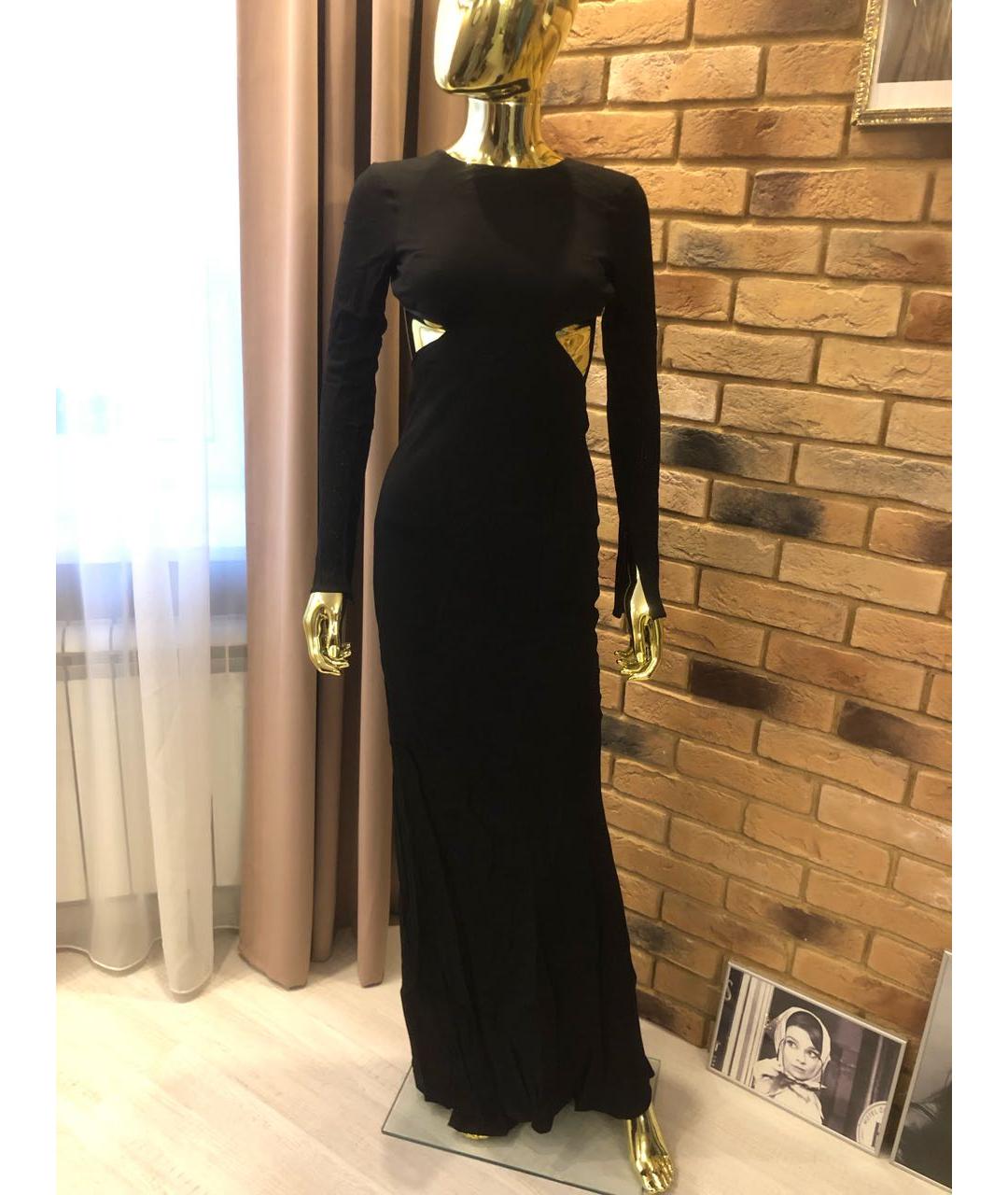 JO NO FUI Черное вискозное вечернее платье, фото 5