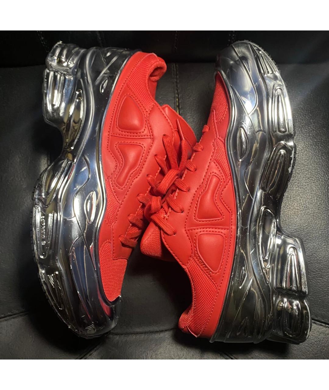 ADIDAS X RAF SIMONS Красные текстильные низкие кроссовки / кеды, фото 5