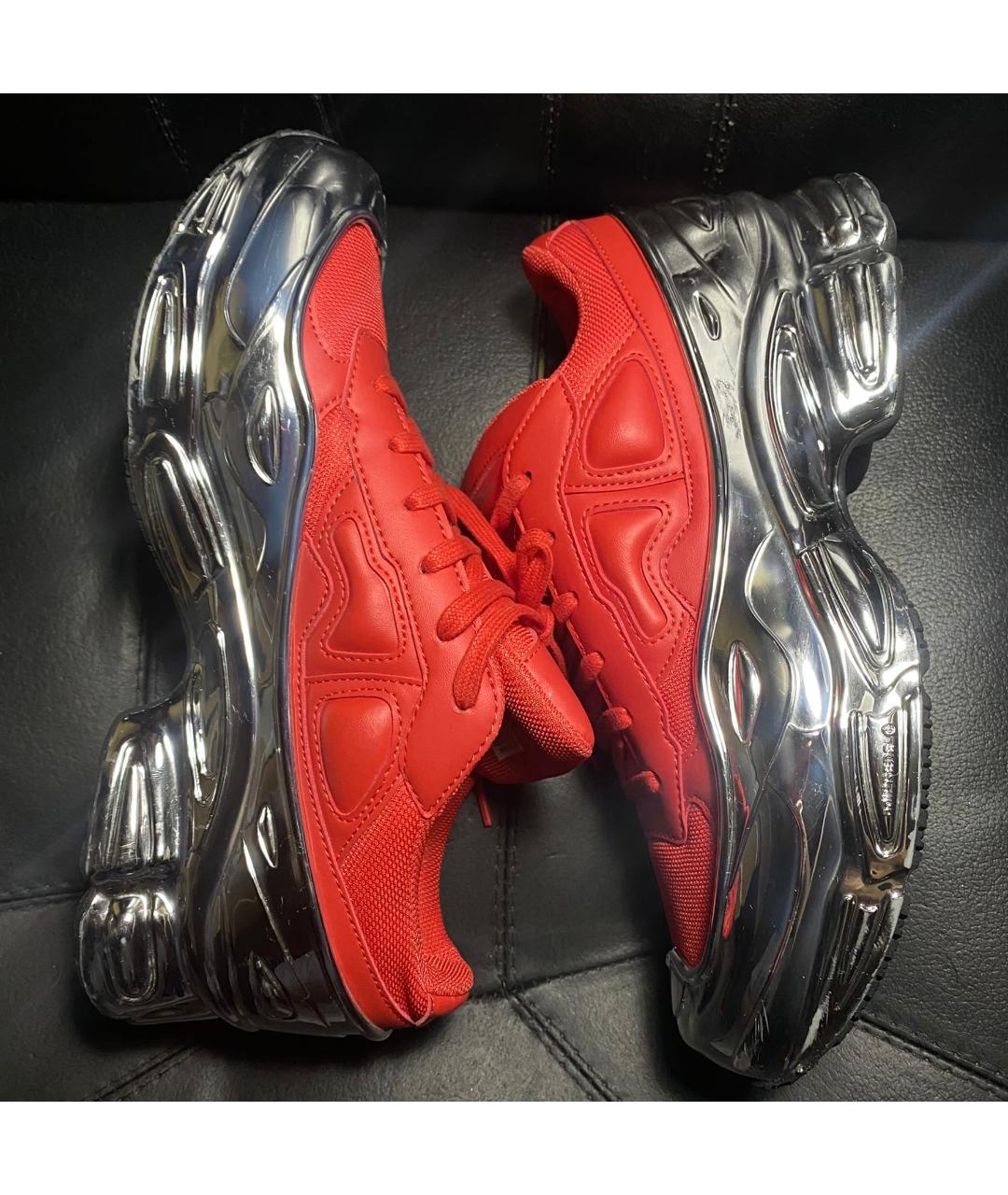ADIDAS X RAF SIMONS Красные текстильные низкие кроссовки / кеды, фото 4