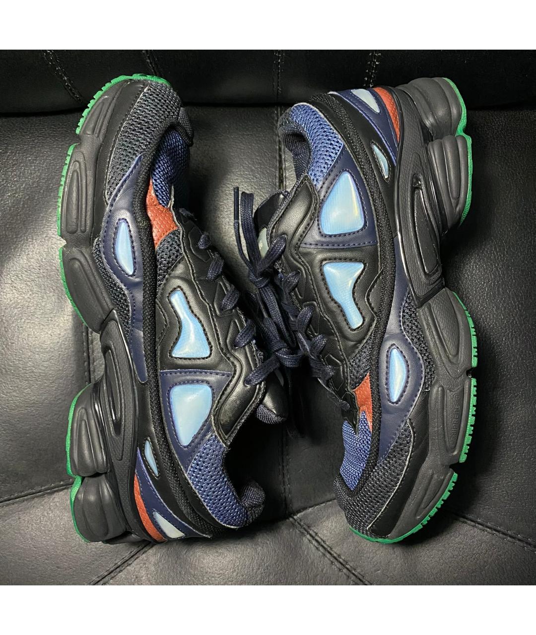 ADIDAS X RAF SIMONS Темно-синие текстильные низкие кроссовки / кеды, фото 5