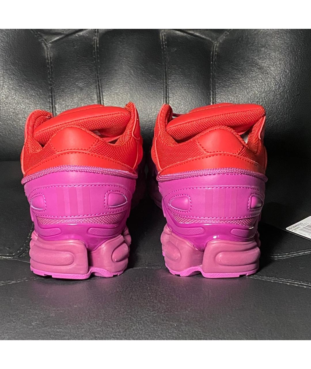 ADIDAS X RAF SIMONS Бордовые текстильные низкие кроссовки / кеды, фото 2