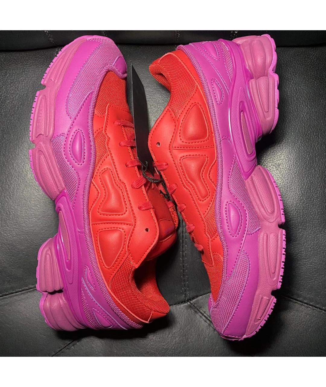 ADIDAS X RAF SIMONS Бордовые текстильные низкие кроссовки / кеды, фото 4