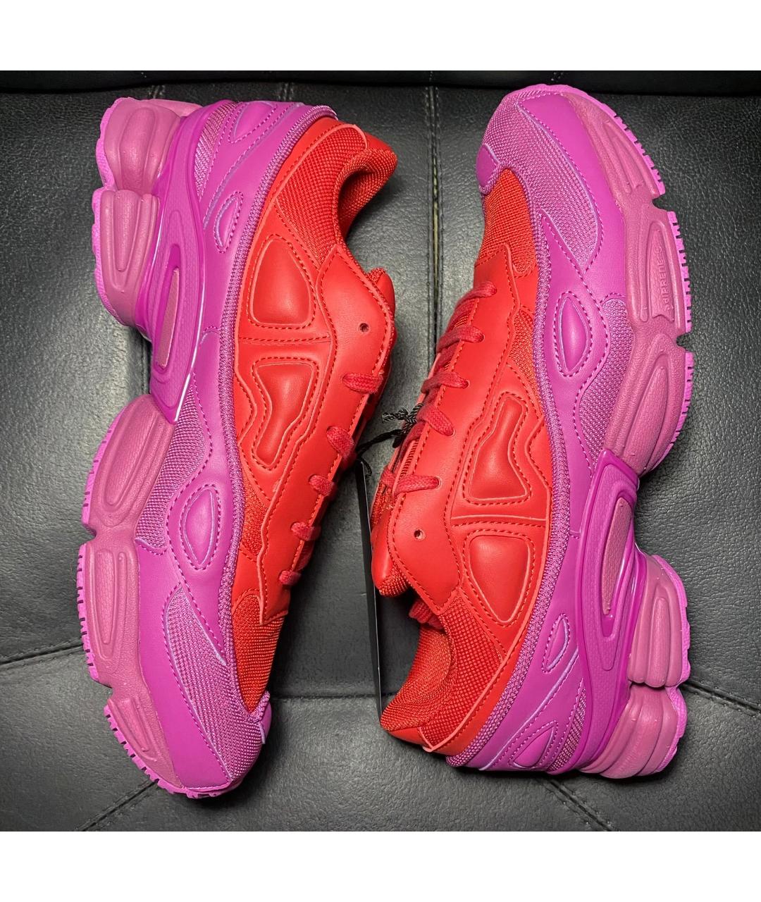 ADIDAS X RAF SIMONS Бордовые текстильные низкие кроссовки / кеды, фото 5