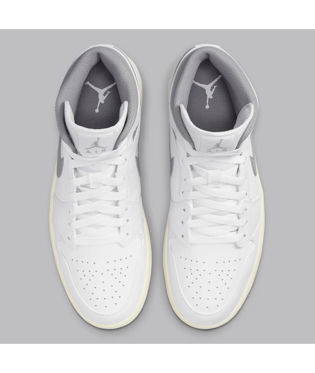 JORDAN Серые кожаные высокие кроссовки / кеды, фото 3