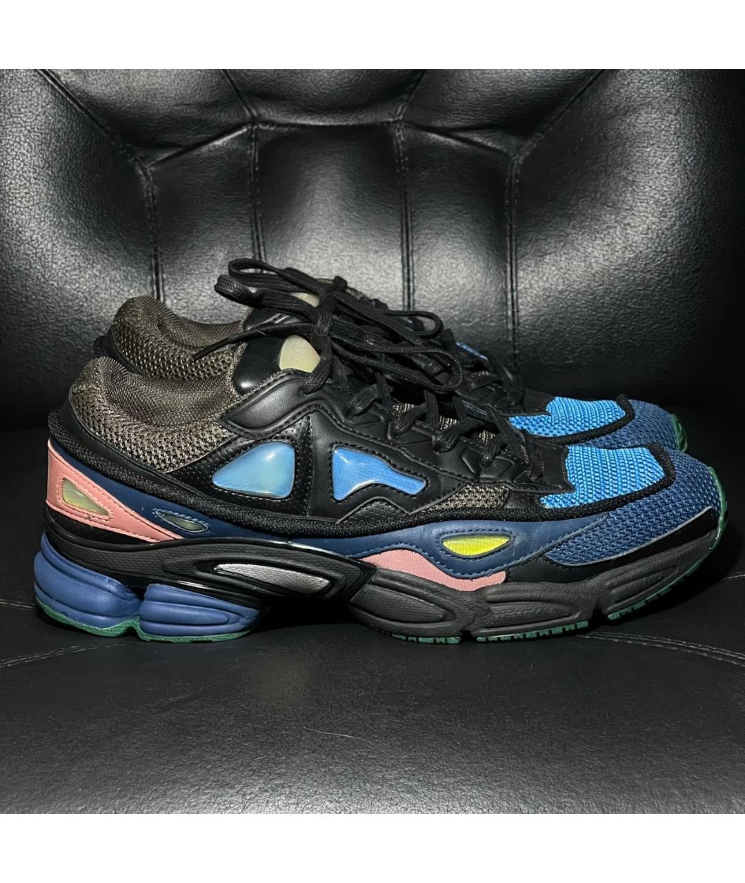 ADIDAS X RAF SIMONS Темно-синие текстильные низкие кроссовки