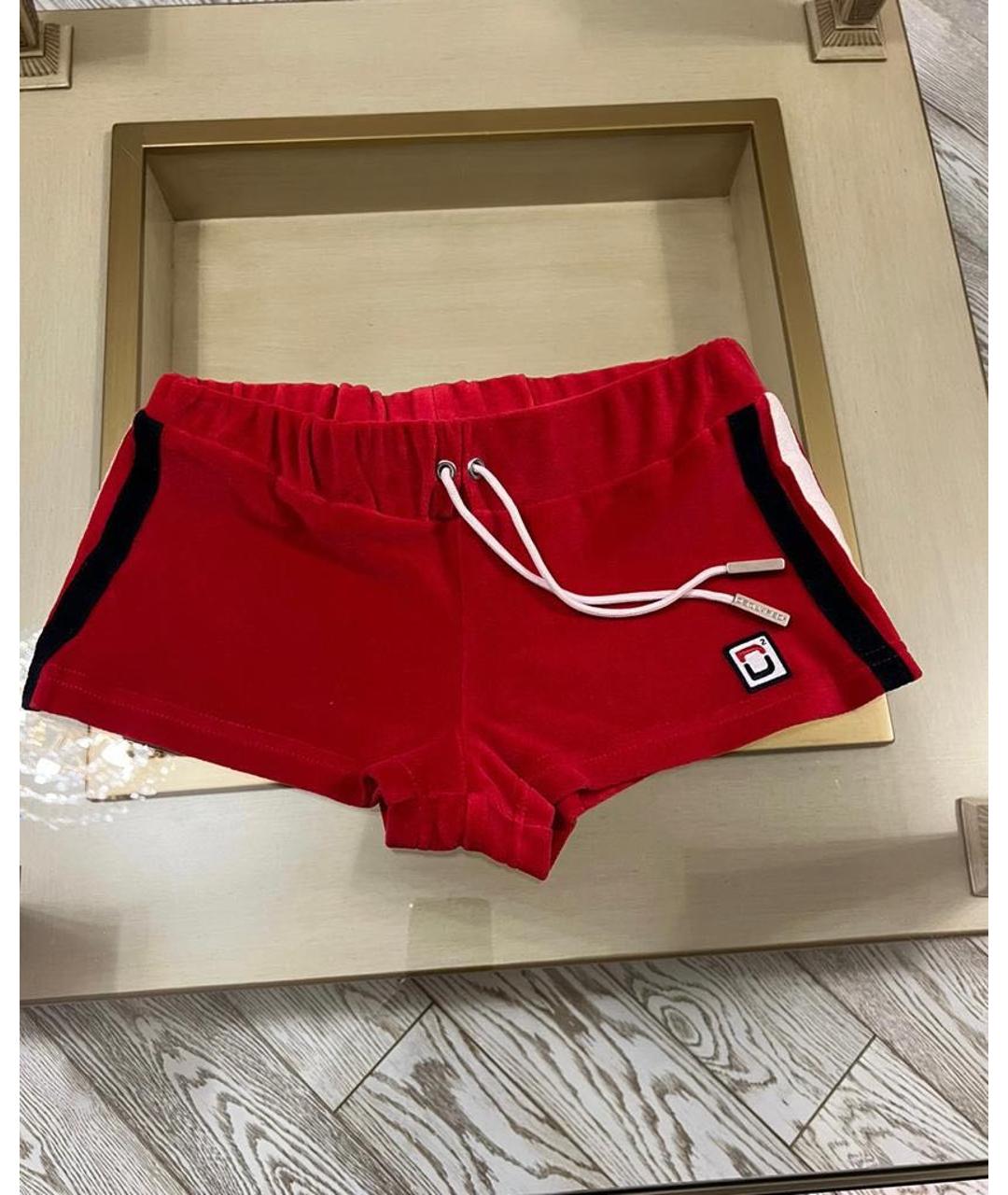 DSQUARED2 Красные хлопковые спортивные брюки и шорты, фото 7
