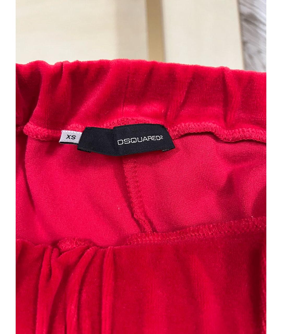 DSQUARED2 Красные хлопковые спортивные брюки и шорты, фото 4