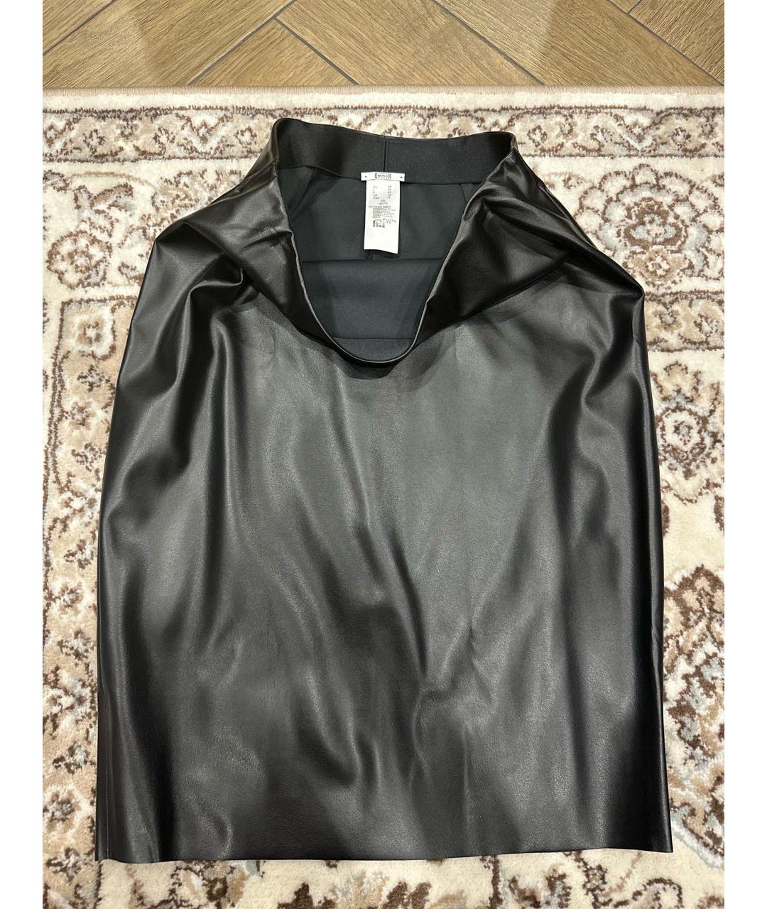 WOLFORD Черная кожаная юбка миди, фото 2