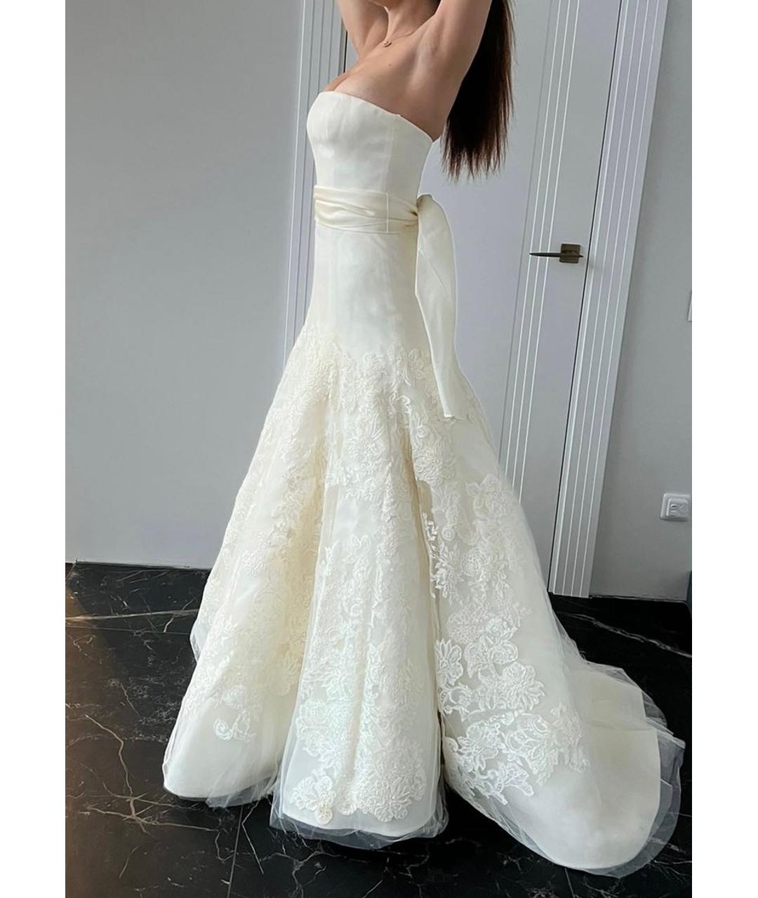 VERA WANG Белое шелковое свадебное платье, фото 7
